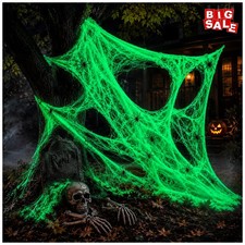 Glow In The Dark Spider Webs Halloween Decorations Fluorescent Cobweb for Home