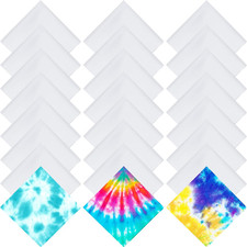 Cotton White Bandana 22x22 Inch Blank Solid Head Wrap Tie Dye Unisex
