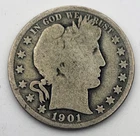 1901 Barber Half Dollar 50 Cents Toned Toning Philadelphia Mint 90% Silver