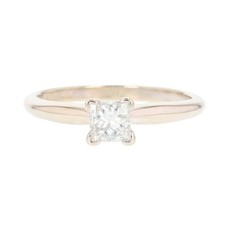 .45ct Princess Cut Diamond Solitaire Engagement Ring 14k White Gold Size 6