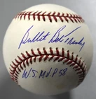 Bullet Bob Turley Signed Major League Baseball Autograph MVP WS 1958 Inscription