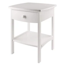 Wood Claire Accent Table, White