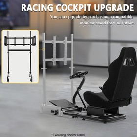 Marada Racing Simulator Cockpit Semi Open With Black Seat Fits For Logitech G920