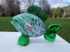 New ListingBlenko Glass Minnow Fish In Clover Green with White Frit ~Brand New~