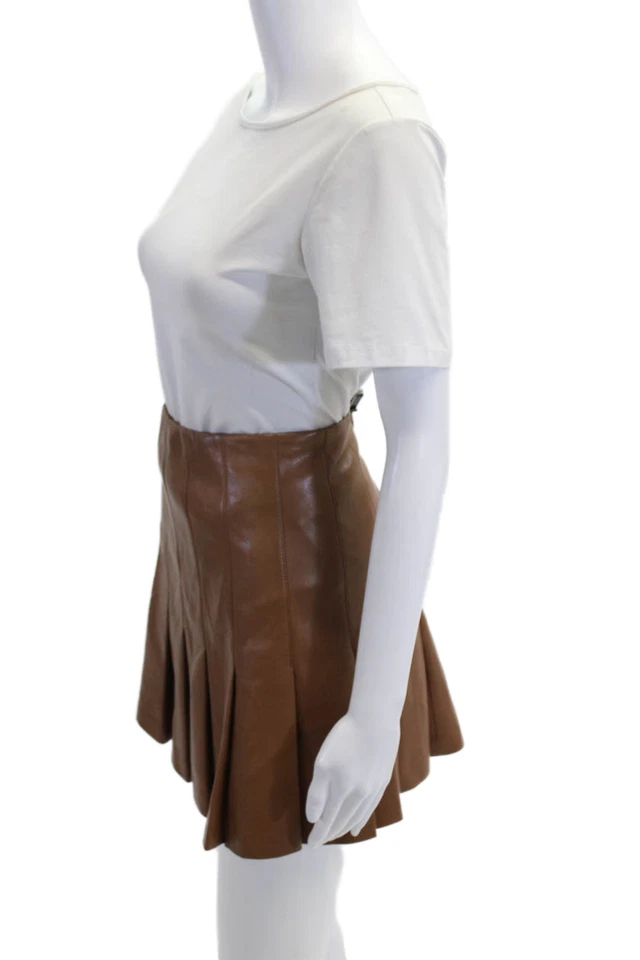 Алиса + Оливия, женщин трапециевидная плиссированная мини юбка коричневый размер 14 - Изображение 2 из 4