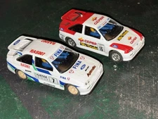 Pair of Used 1/32 Hornby Hobbies Scalextric Euro Cosworth Ford Escort Slot Cars