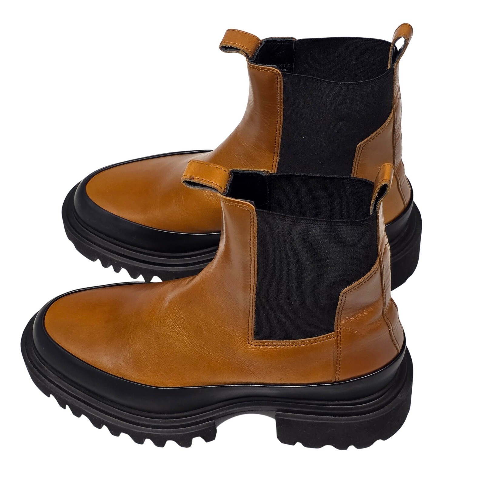 SAOLA Stivaletti Chelsea AllSaints Harlee in pelle taglia EU 37 US 7 suola a strappo nuovi senza scatola