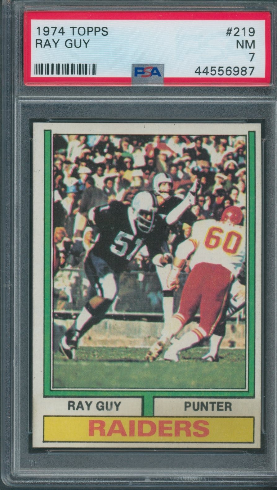 1974 Topps #219 Ray Guy PSA NM 7 *6987