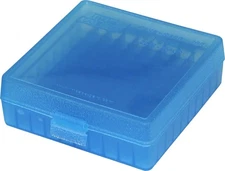 MTM P-100-22-24 22-Long Rifle 100 Round Flip-Top Ammo Box, USA Clear Blue 