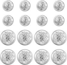 16 PCS Silver Buttons Metal Blazer Button Silver Buttons for Blazers Vintage Rou
