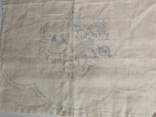 Pair Vintage Linen chair backs antimacassars for embroidery Jacobean 