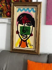 PETER KEIL  VINTAGE  PAINTING ON CANVAS - QUALITY FRAMED 19”x31”