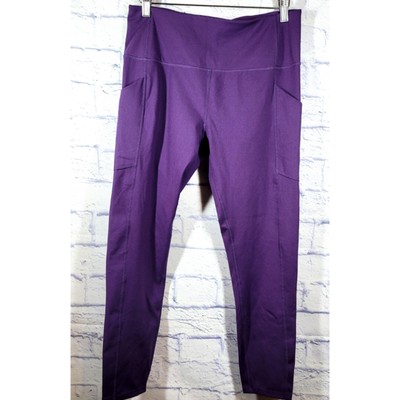 LAYER 8 Leggings Womens Size L Purple Quick Dry Yoga Workout Performance Active