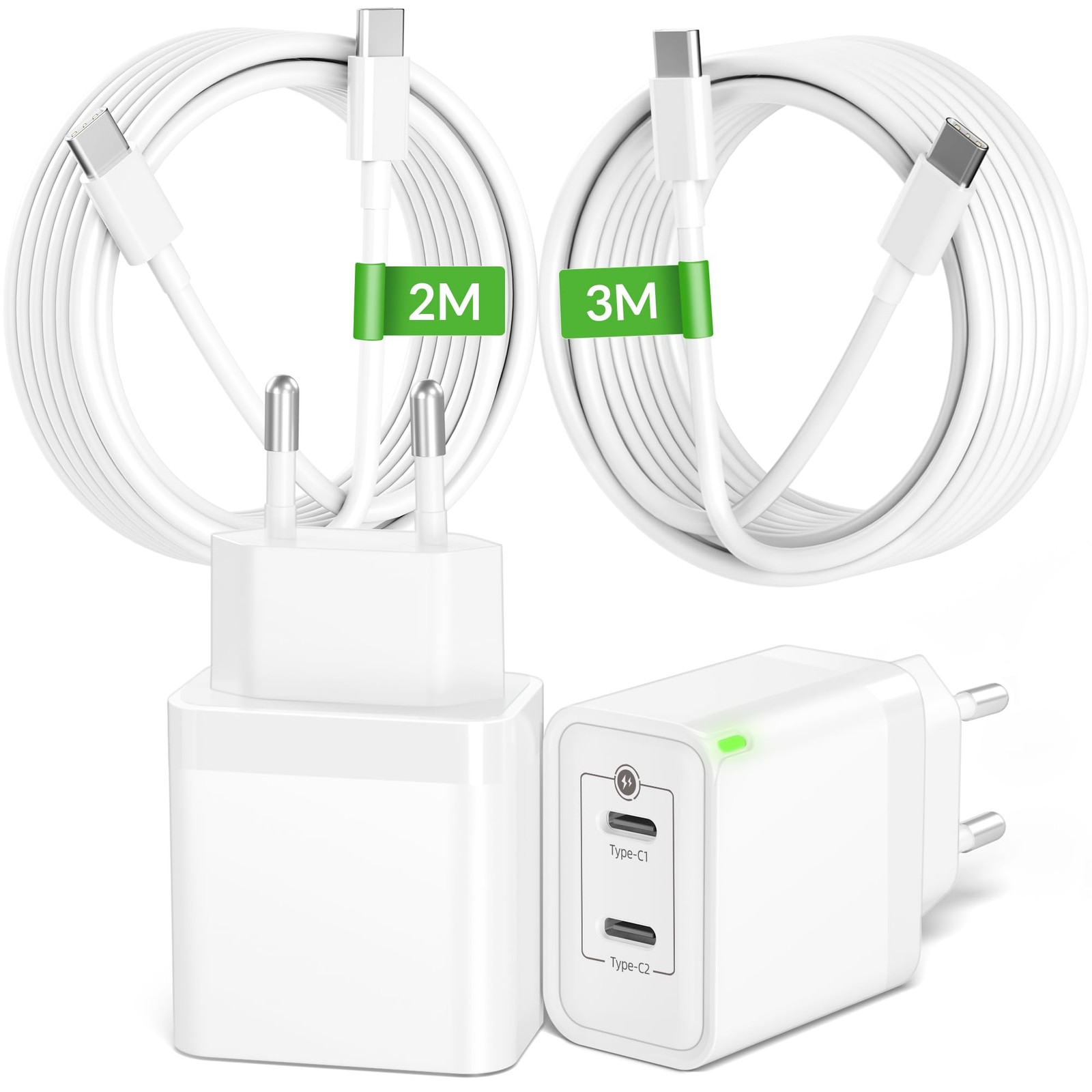 Chargeur rapide USB C 45W pour iPhone 17, 17e, Air, 16, 15 Pro Max