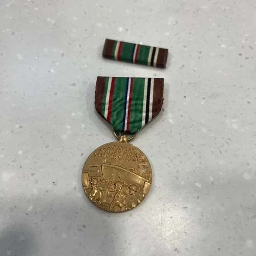 WW2 US Army Military Medal ETO European Theater of Operations With Bar