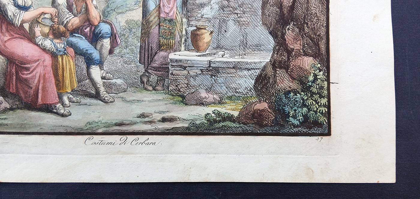 Bartolomeo Pinelli 1809 Antique Print Cerbara Costumes Original Colors
