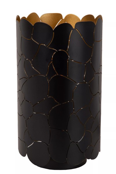 Tischleuchte Wohnzimmer Metall Schwarz Gold 26,5 Cm E27 Tischlampe Schlafzimmer-image