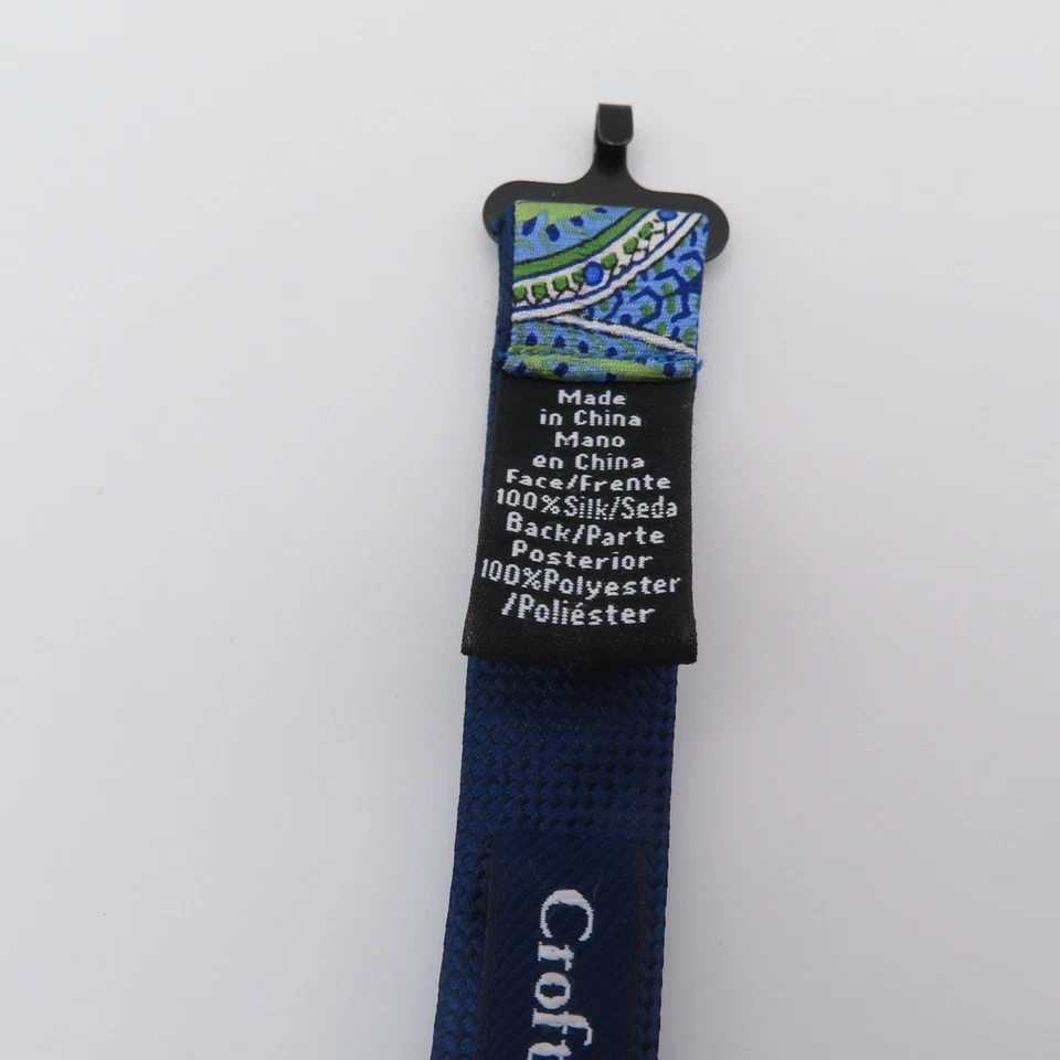 Gravata borboleta Croft & Barrow azul amarelo paisley 2,5" de largura pré-gravata poliéster - Imagem 4 de 4