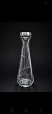 Sterling 925 Silver Collared Cut Glass Vase  Vintage Halmarked
