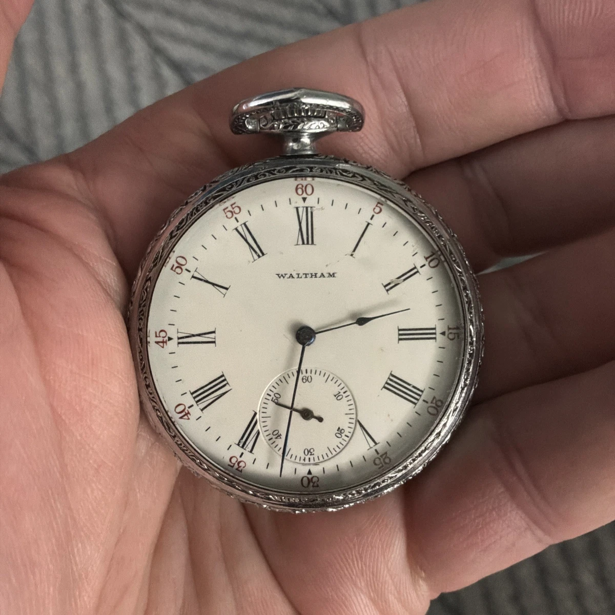 z*g様 超希少品　Waltham side 12サイズ 19 jew Waltham Pocket Watch 12 Pocket Watch Pocket Watches with Vintage