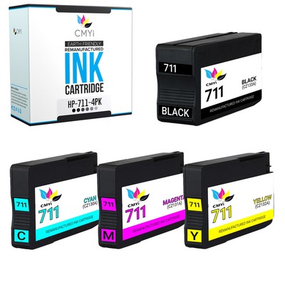 CMYi 711 Ink Cartridges Compatible Lot Fits HP DesignJet T120, T520 Printers