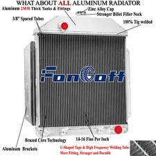 4 Row Radiator Fit 1949-1953 51 Ford Country Squire Sedan Chevy Engine 3.5l 4.2l