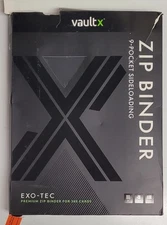 VaultX Premium Exo-Tec® Zip Binder - 9 Pocket Trading Card Holds 360 - BLACK