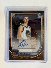 Alex Toohey 2026 Bowman Basketball Orange Reptilian Auto /25 Golden State BCA-AO