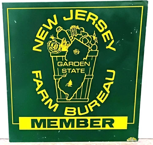 Vintage NEW JERSEY FARM BUREAU "MEMBER" Tin SIGN....COOL!
