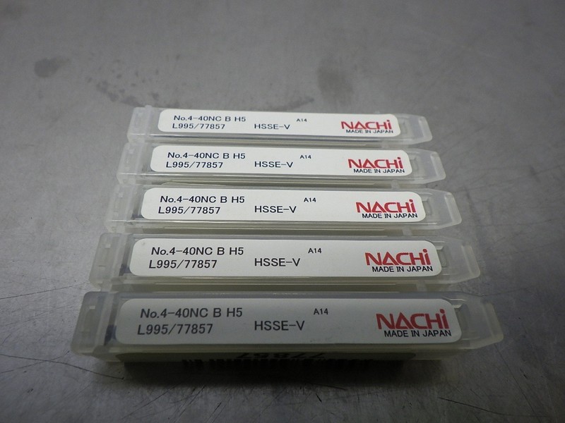 5 NEW! NACHI 4-40 NC HSS Taps # L995 / 77857