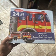 NEW Melissa & Doug Giant Fire Truck Floor Puzzle 24 Pieces Ages 3+ USA Made- 4ft
