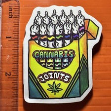 Cannabis Joints Crayons Sticker Marijuana Weed Cannabis THC