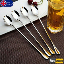 8PCS Long Handle Premium Stainless Steel Coffee Spoon Iced Tea Dessert Spoon Set