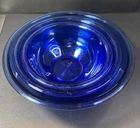 Vintage Pyrex Cobalt Blue Mixing Bowl Set 326(4L)325(2.5 )323(1.5L)Nesting Glass