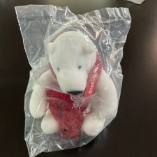 Coca Cola Polar Bear with Red Scarf Plush Toy 4  Coke Promo NIP