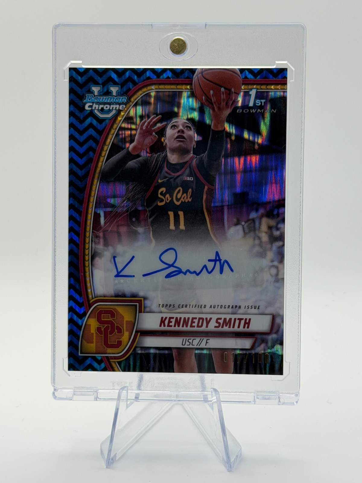 /100  2024-25 Bowman U Chrome - Kennedy Smith Auto Black Blue Stealth USC #44
