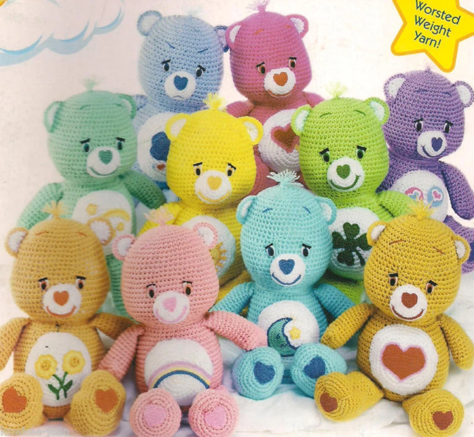 CARE BEARS CHARACTERS: 14" DOLLS to CROCHET pattern instruction book U - Image 2 of 2