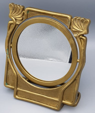 MESSING Stand-Spiegel / Bilderrahmen schwenkbar im Jungendstil fleural