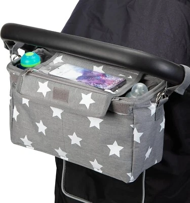 BTR XL Buggy Organiser Pram Storage Bag for Pushchairs with Mobile Phone Holder