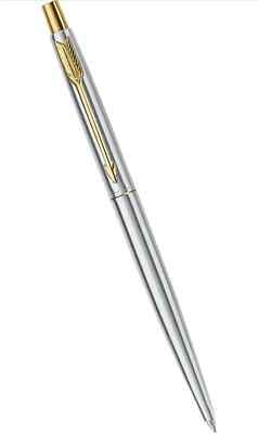 Parker Classic Stainless Steel Gold Trim Ball Pen| Ink Color