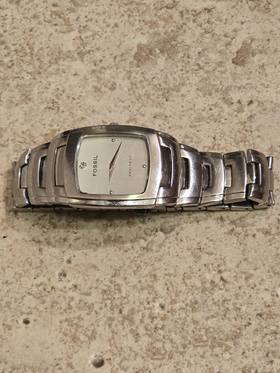 FOSSIL Womens Arkitekt FS- 3002 Silver Tone Watch ** WORKING FOSSIL Womens Arkitekt FS- 3002 Silver Tone Watch ** WORKING