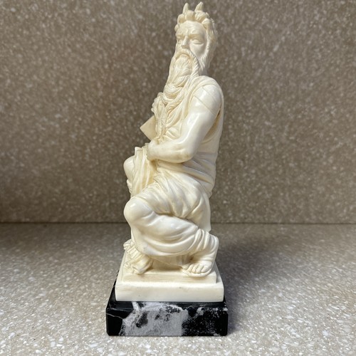 Vintage Gino Ruggeri 9" HORNS OF MOSES Marble | Resin Statue Figure Art Italy - 第 9/10 張圖片