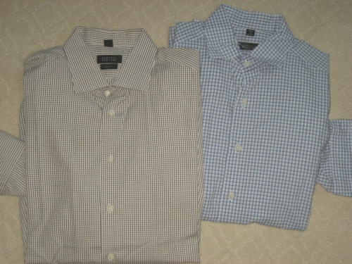 Mens 16.5 regular 32/33 button down up dress shirt Barneys NY lot check medium