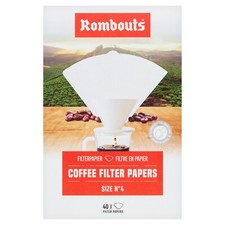Filtres À Café Rombouts Taille N° 4 - 40 Filtres En Papier Individuels