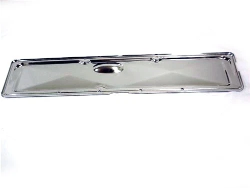 Cubierta de válvula cromada recta de 6 cilindros Chevy 235 en línea con placa lateral 1950-1962 Foto 4 de 4