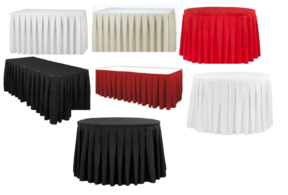 Jupe de table polyester : polyvalente pour mariages, fêtes, événements - Plusieurs couleurs - Photo 1/1