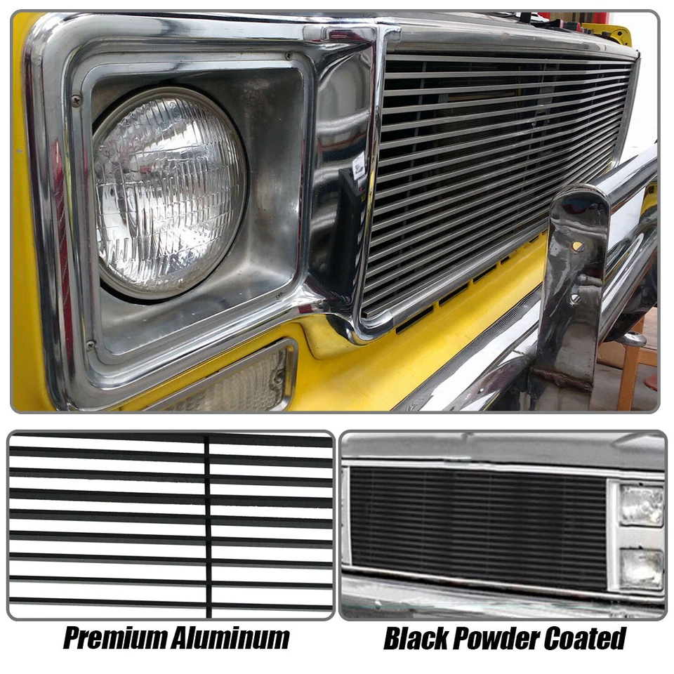 Fits 1981-1987 Chevy Blazer/C/K Pickup/GMC Front Billet Grille Black Grill - Изображение 2 из 4
