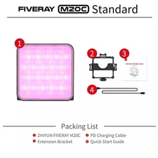 Zhiyun Fiveray M20C 20W Full RGB Led Pocket Video Light APP Control 2500K-10000K