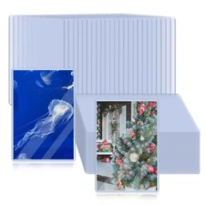 50 Pack 4" x 6"  Clear Waterproof Hard Plastic Page Sheet Photo Protectors,