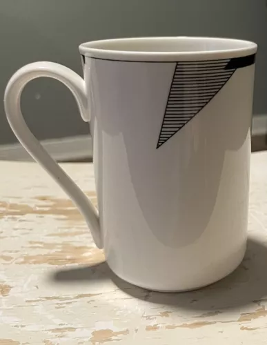 Mikasa White and Black Coffee Mug   ( Set of Two )